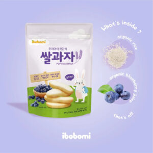 IBOBOMI Organic Pop Rice Snack - Blueberry 30g - Image 5