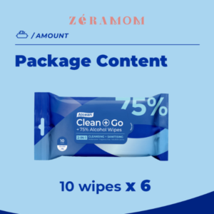 Alcean - Clean + Go 75% Alcohol Classic Wipes 10 sheets - 6 in 1 Bundle Pack - Image 3