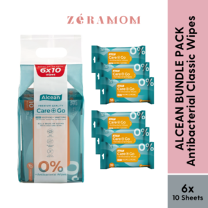 Alcean - Clean+Go Antibacterial Classic Wipes 10 sheets - 6 in 1 Bundle Pack - Image 2