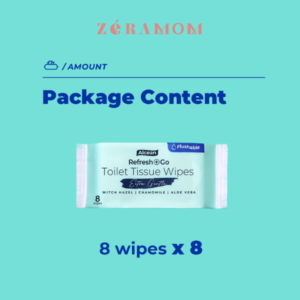 Alcean - Clean+Go Toilet Tissue Wipes - 8 sheets - 8 in 1 Bundle Pack - Image 2